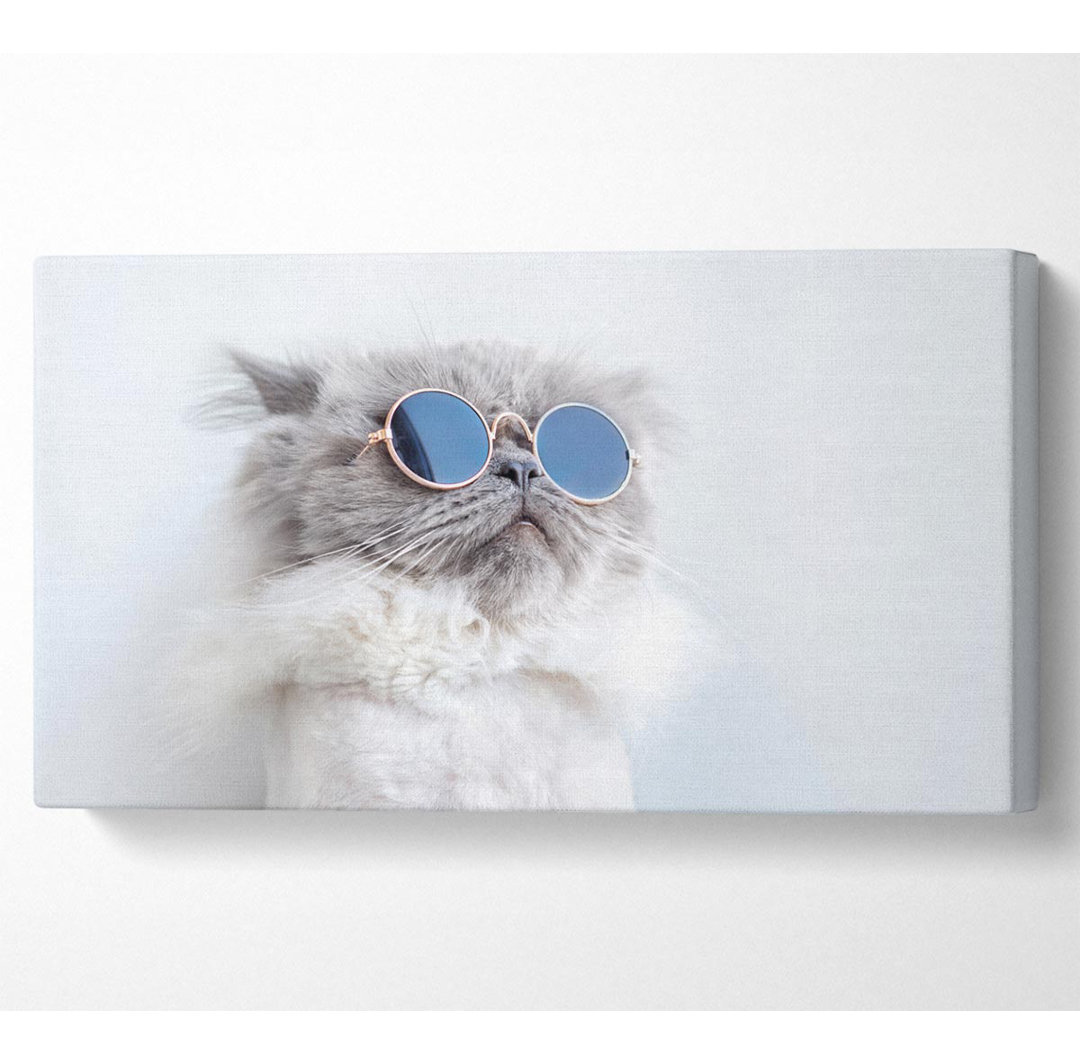 Leinwanddruck Die Katze mit Brille