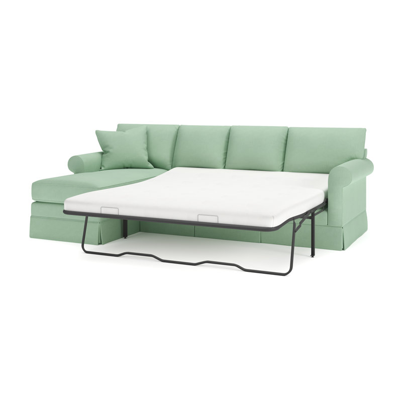 Friedman 2 - Piece Upholstered Sleeper Sectional, Bayou Spray Canvas, Left Hand Facing