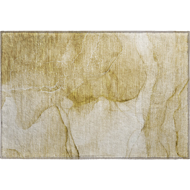Premium Machine Washable Cerrito AMF507 Beige Rug, Rectangle 1'8" x 2'6"