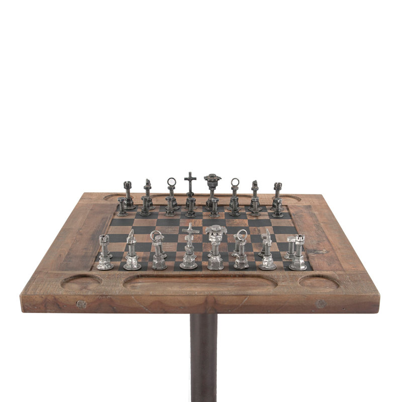 Rustic Revival Home Trends & Design 30'' L Solid Wood Chess / Checkers Table
