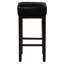 Tabourets de pub 29 po de 2, style transitionnel, siège en similicuir noir, base en bois, 2 tabourets de salle à manger de 29 po, structure de finition, cuir, utilisation-1097653731-1097653733