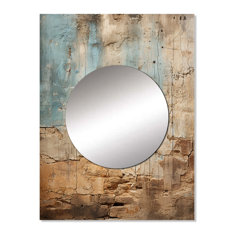 Shadonna Hebrew Western Wall Collage I - Judaism Wall Mirror, miroir décoratif traditionnel, impression d'art en métal