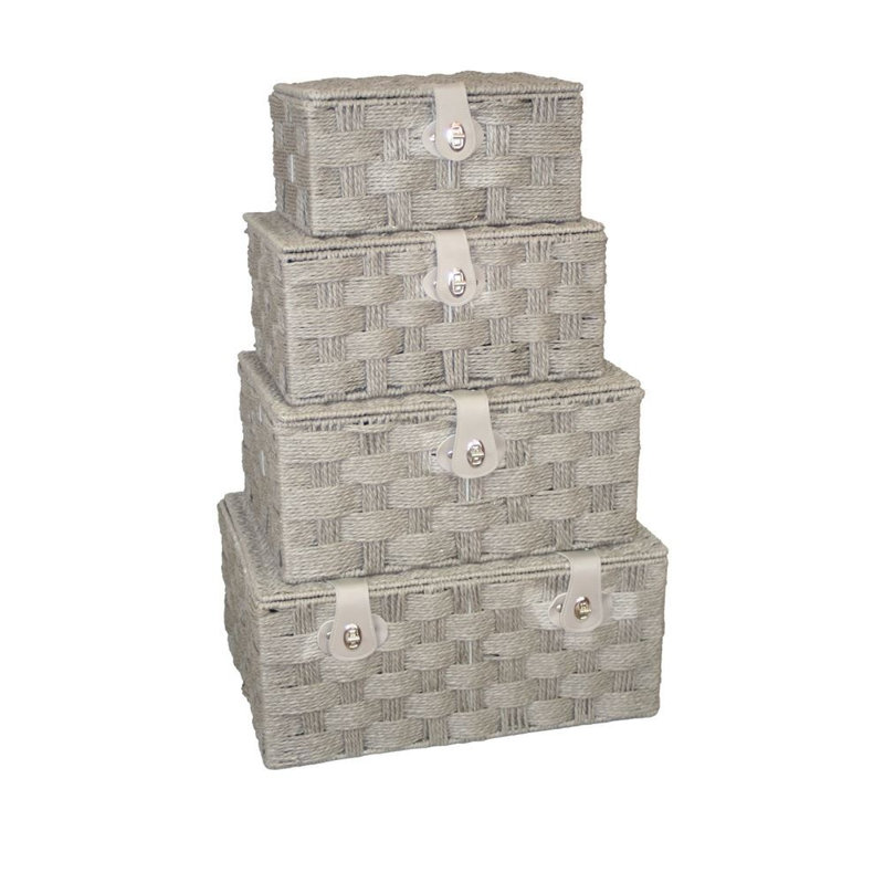 Extra Large Paper Rope Picnic Basket, Grey