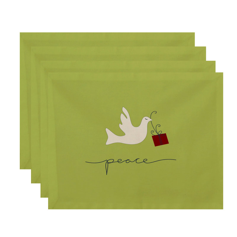 Napperon 18 "Springville Holiday Peace Dove, Vert clair
