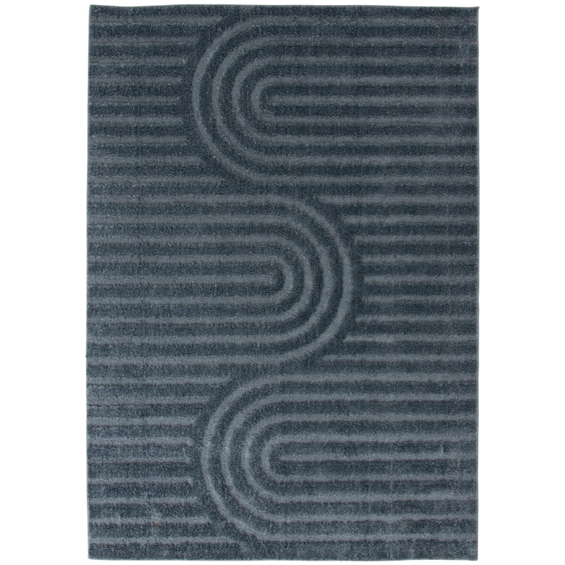 Tapis d'intérieur lavable bleu ardoise Archy avec envers antidérapant, Rectangle 5 pi x 7 pi