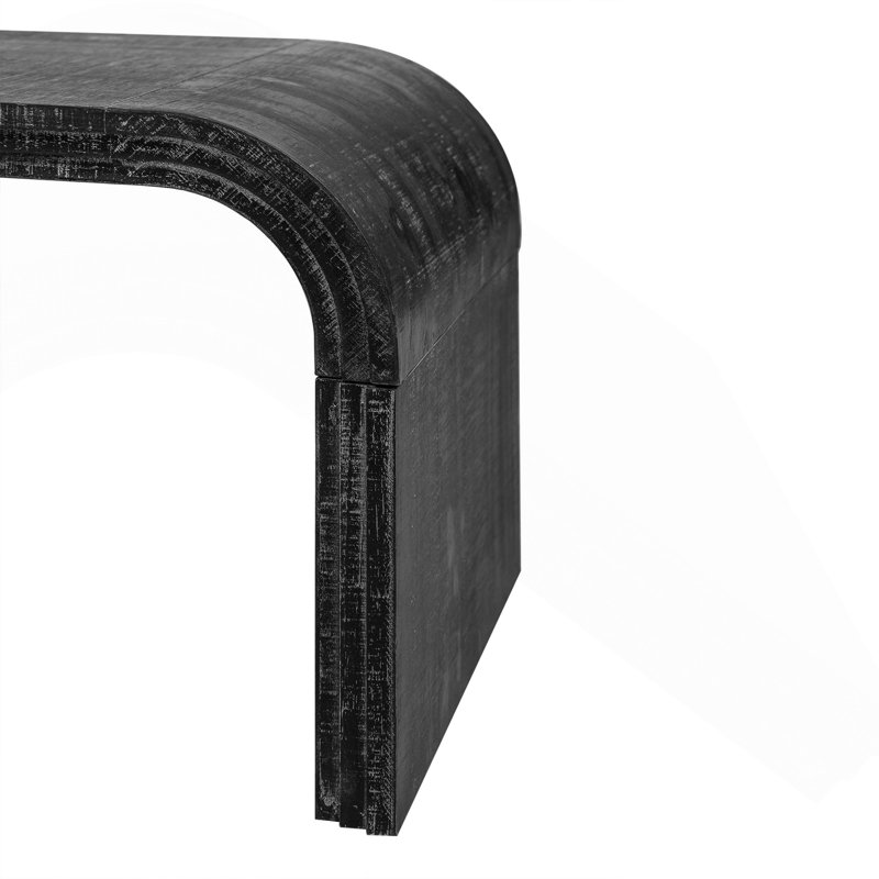 Table basse minimaliste avec un design Art déco incurvé - convient au salon et à la salle à manger, Noir