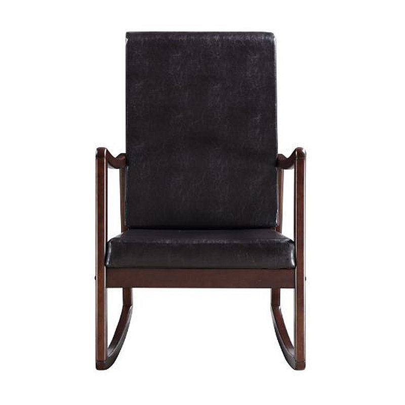 Chaise berçante en simili cuir Dondee, coussin de dossier amovible, design transitionnel, pour salon, chambre d'amis, bureau à domicile