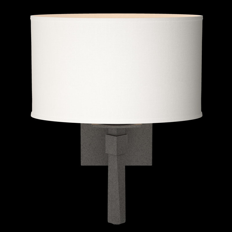 Beacon Hall Oval Drum Shade Sconce, Natural Anna, Natural Iron