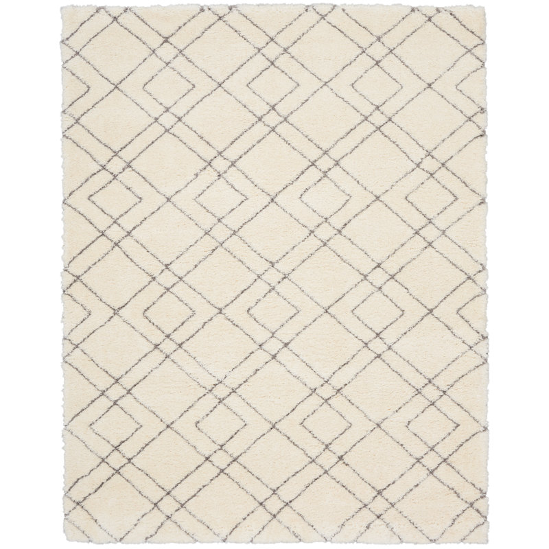 Tapis ivoire à poils longs Dreamy, Rectangle 7 pi 10 po x 9 pi 10 po