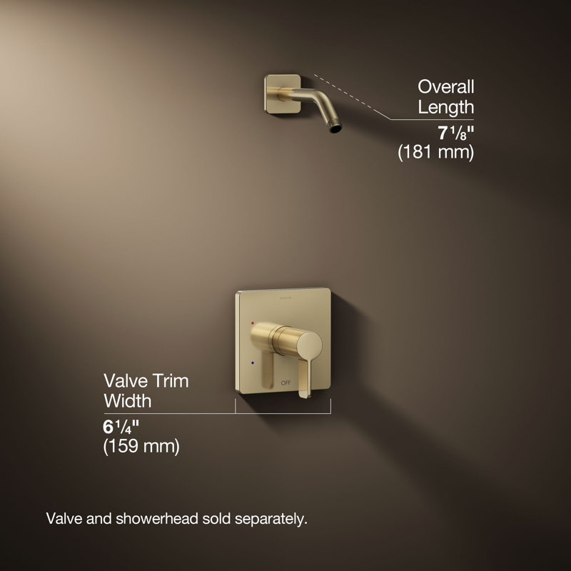 Parallel Shower Trim Set, Vibrant French Gold