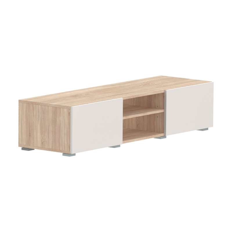 Ellar TV Stand for TVs up to 60", Natural Oak/Light Beige
