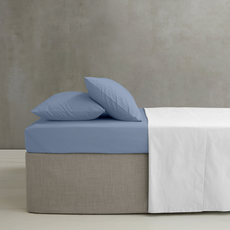 Easy Iron Percale Extra Deep Fitted Sheet, Super King (6'), Blue
