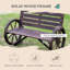 Aaleiya 2 Seater Garden Bench with Wooden Cart Wagon Wheel Rustic Brown