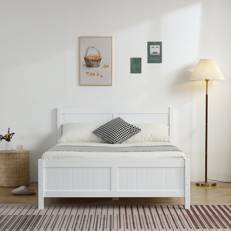 Heffron Solid Wood Bed, Full, White