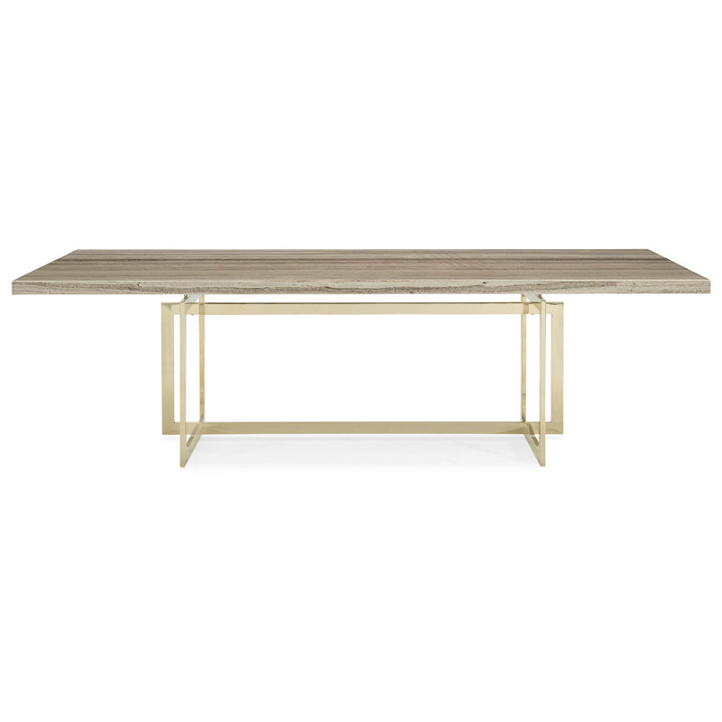 Caracole Classic Stone Dining Table, Gold, Cream