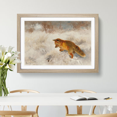 Fox in the Snow Vol.2 by Bruno Liljefors - Picture Frame Painting