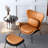 Leather Upholstered Wingback Accent Chair With Pillows