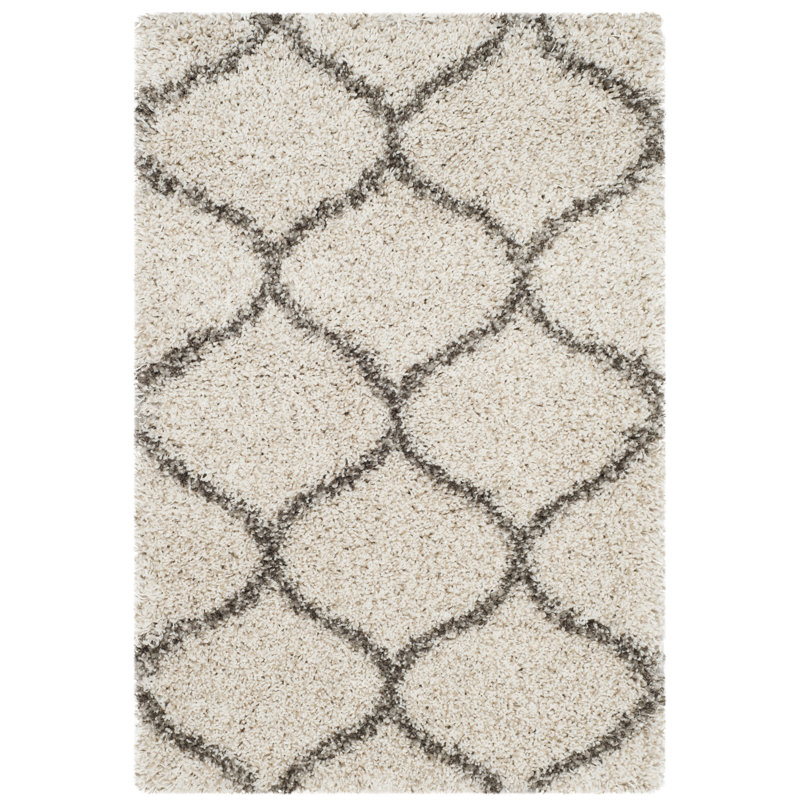 Girault Geometric Shag Area Rug, Rectangle 61 x 91cm