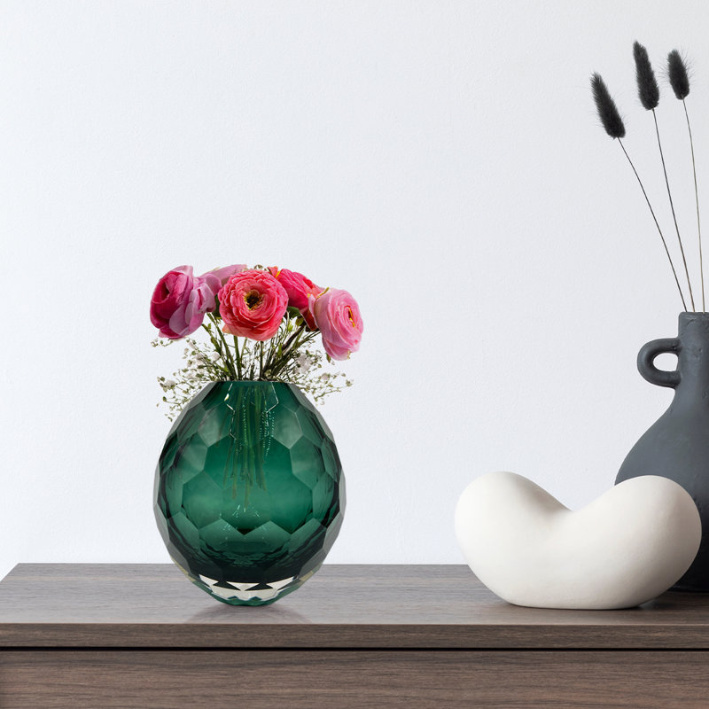 Affer Handmade Glass Table Vase, Green