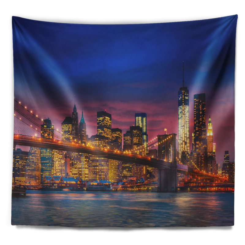 Tapisserie Manhattan avec lumières et reflets, H 78 po x l 92 po