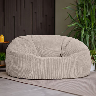 icon Soul Giant Corduroy Bean Bag Charcoal Grey 2-Seater Bean Bag Chair