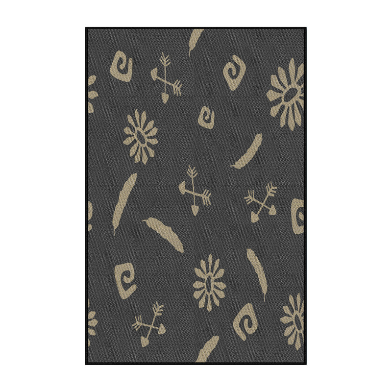Tapis noir/beige à tisser électrique, Rectangle 2 pi x 3 pi