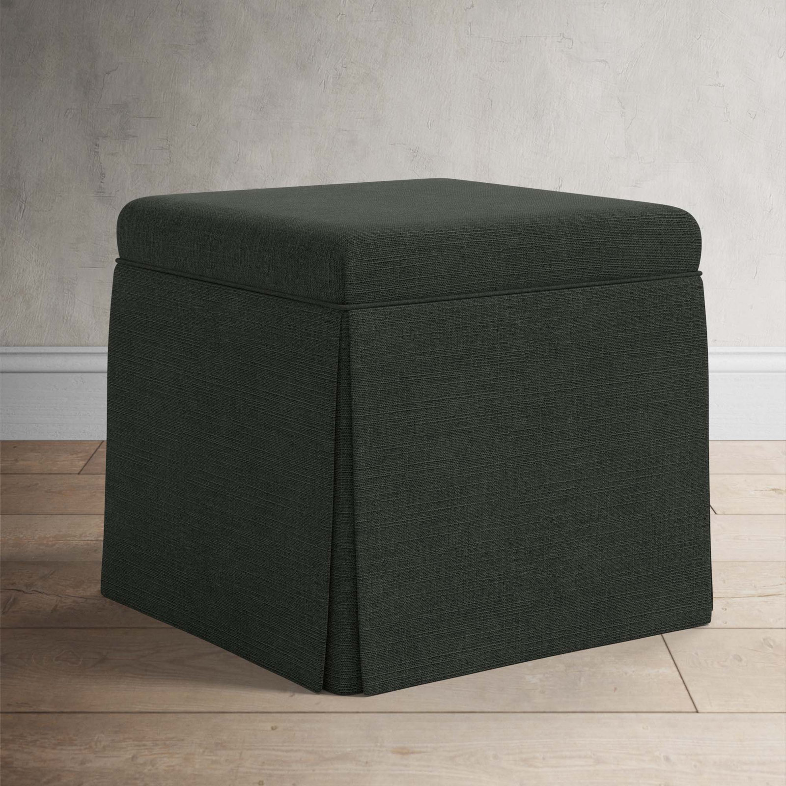 Bash 20" Ottoman, Classic Black Linen