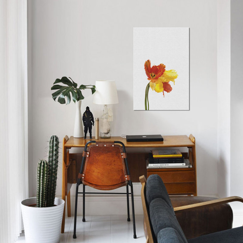 « tulipe », impression sur toile, H 18 po x l 12 po x P 1,5 po, Pas de tapis, Toile tendue
