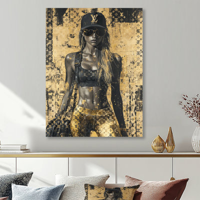 Décoration murale Gold Gym Model Peak Performance I - Fashion Gym Girl