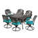 6 - Person Metal Patio Dining Set with Rectangular Table , Cushions Included