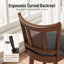 Tabouret de bar pivotant rembourré de 76 cm (30 po) avec cadre en bois massif et siège en similicuir pour la cuisine (ensemble de 2)-126923438-122162264-122558090