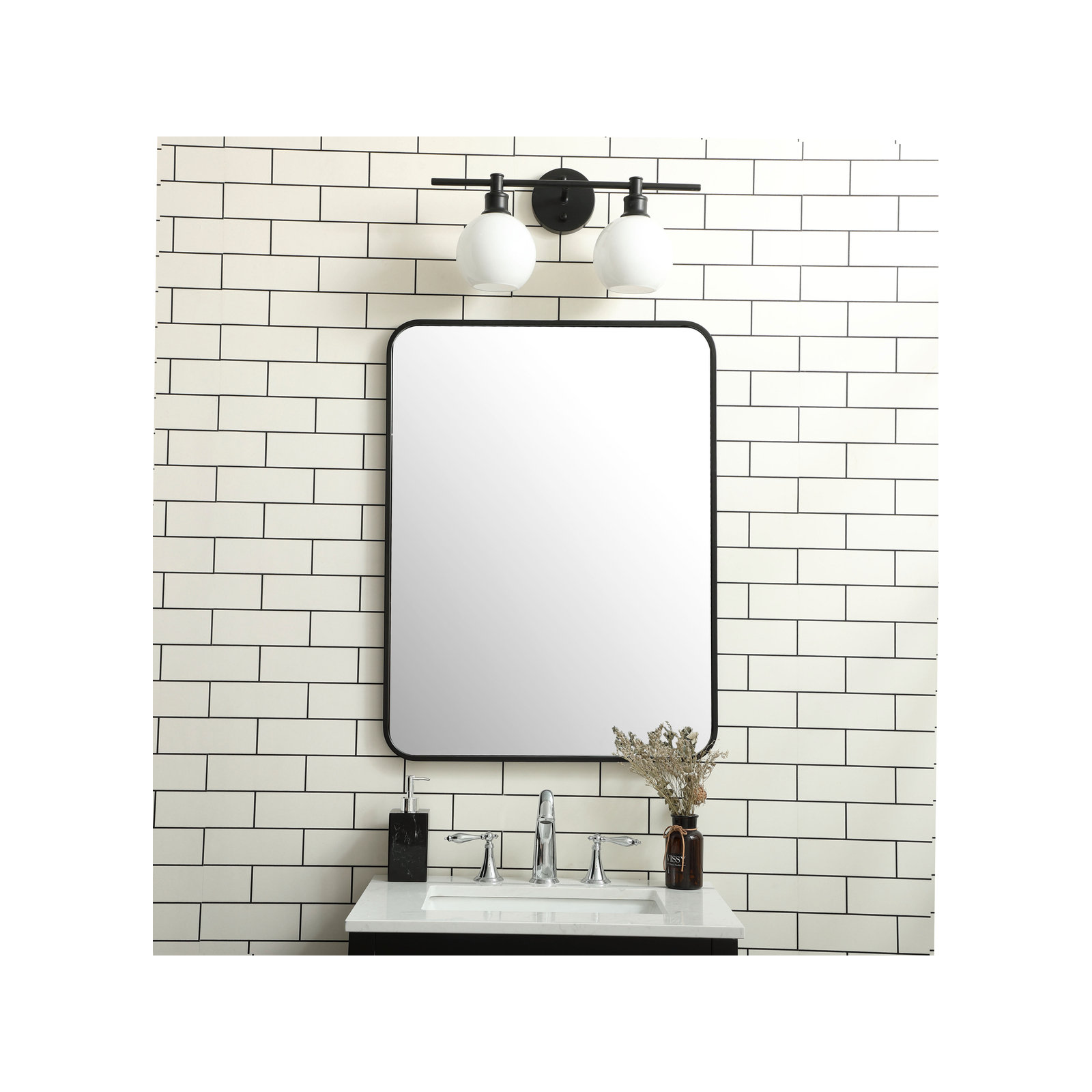 32" x 24", Black