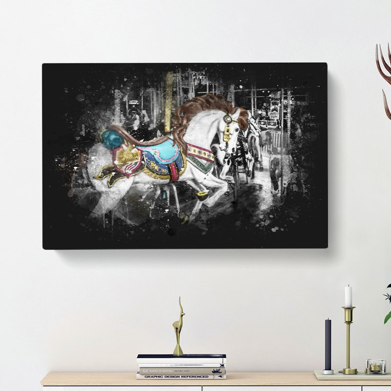 Carousel Horse - Wrapped Canvas, 60cm H x 91cm W x 3cm D