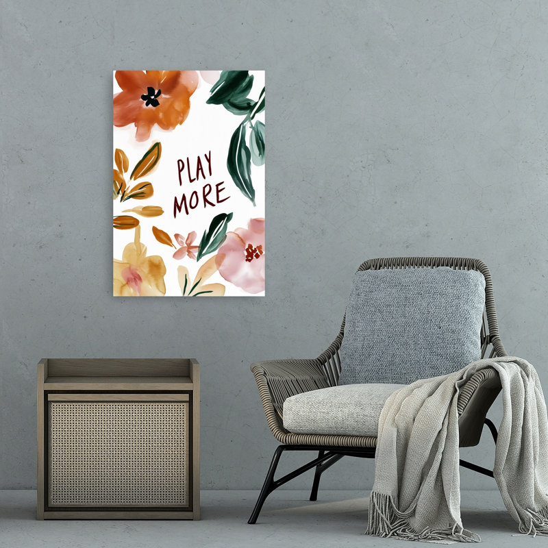 Bloom And Play Abstract Modern Organic Nature Flower Wall Art Print by Treechild - Wrapped Canvas Print