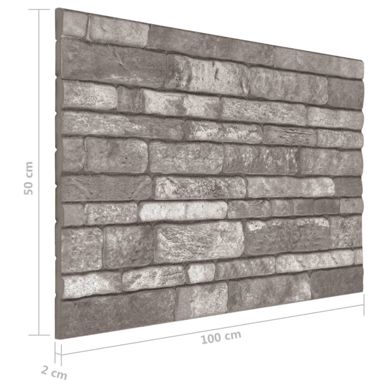 Dark Gray 3D Textured Brick Design Wall Panels
