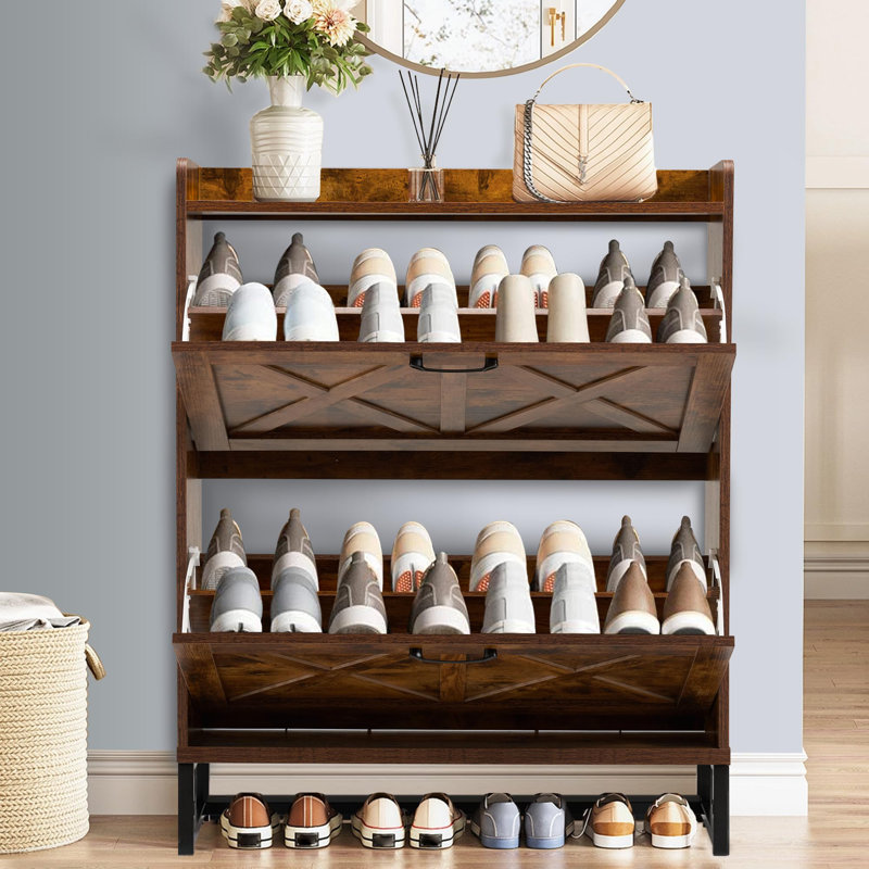 Shoe Cabinet, Brown Wood