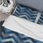 Ensemble de housse de couette moderne à motif de chevrons bleu et argenté I-109155313
