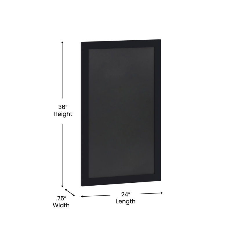 Panneau mural magnétique avec effaceur Millworks pour la maison, l'école ou le bureau, 36 po x 24 po, Noir