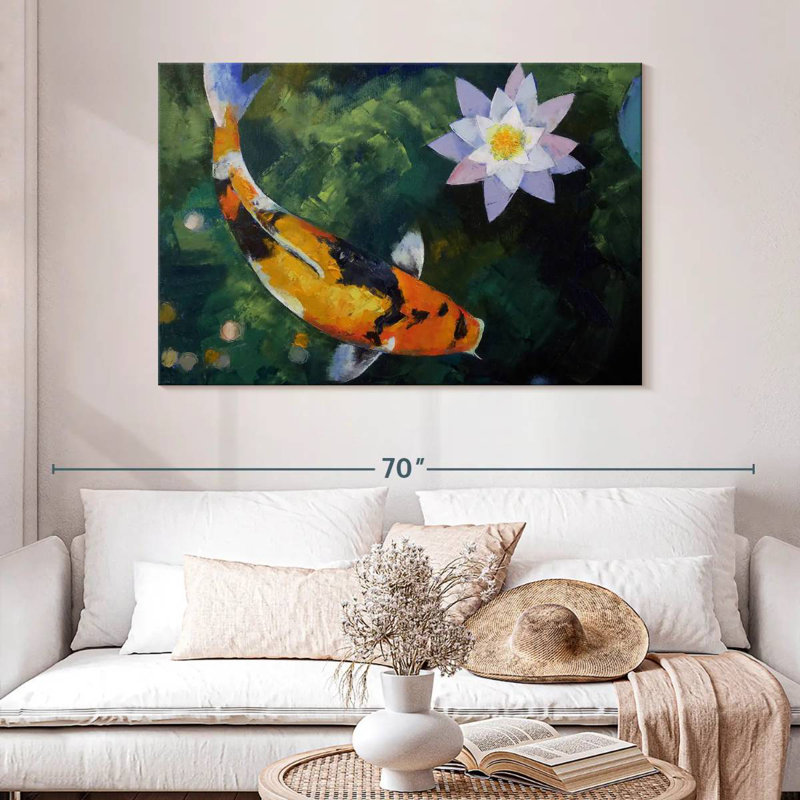 Brama Showa Koi et nénuphar, H 32 po x l 48 po