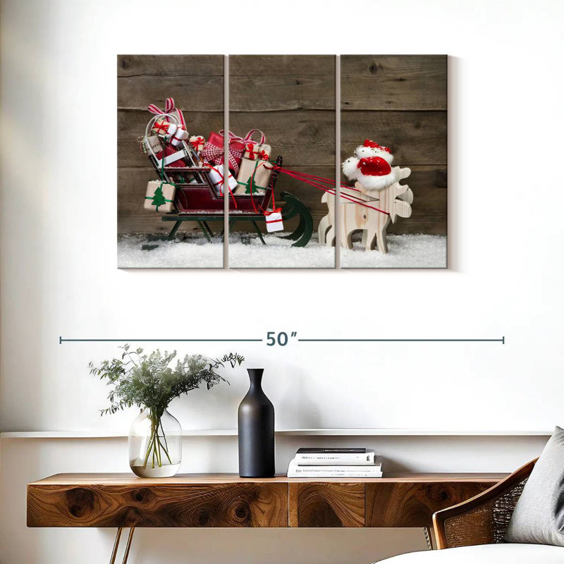 Père Noël en traîneau, H 24 po x l 38 po