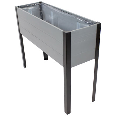 Rinda Acacia Wood Rectangular Raised Garden Bed with Legs - 36.75" x 12.75" x 31" - Gray
