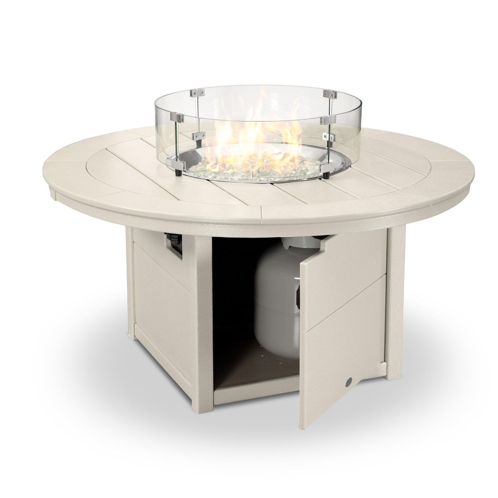 POLYWOOD Round 48" Fire Pit Table, Sand