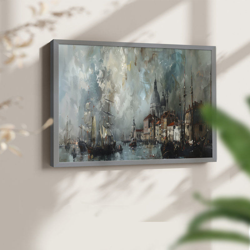 Nautical Series-CCXVI -Framed Print - Restickable, Grey, 22" H x 28" W