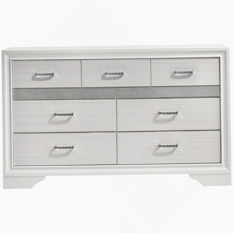 Commode blanche à 9 tiroirs, Blanc