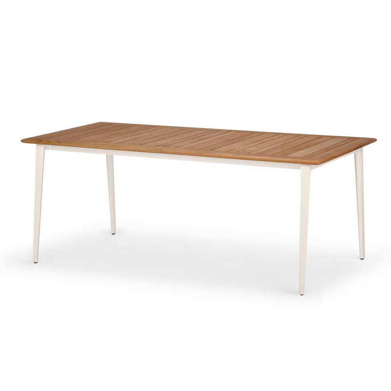 WA Outdoor Dining Table, Teak, Black Pepper, 39.25" W x 78.75" L x 29.5" H