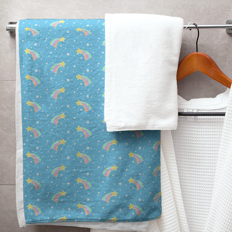 Serviette de bain stars shooting, bleu