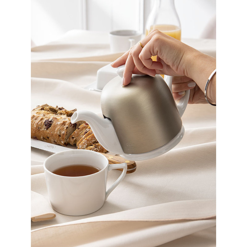 Théière Degrenne Paris Salam, 33 oz, Blanc / zinc