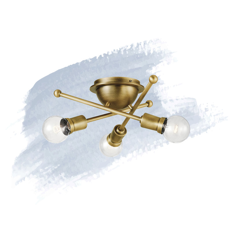 Projecteur directionnel 3 lumières 15 po Jhane, Laiton naturel