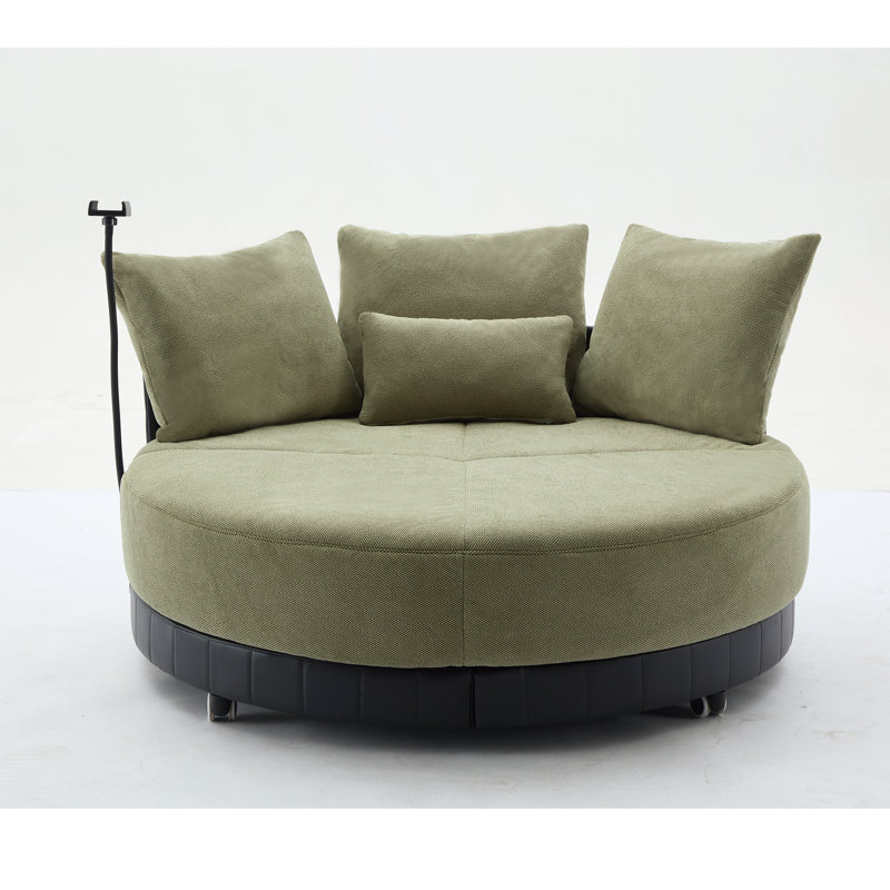 Fauteuil pivotant rond surdimensionné de 52,75 po, Vert