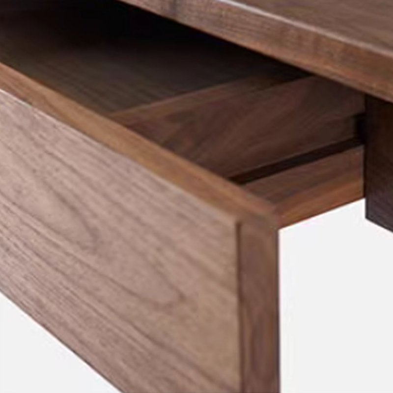 All-solid black walnut wood desk, 29.52" H x 55.11" W x 27.55" D